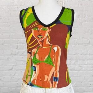 y2k hayes custo barcelona graphic top